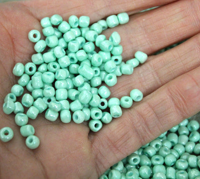 The Bead Store 4mm Seed Beads 20g Opaque Lustred Mint
