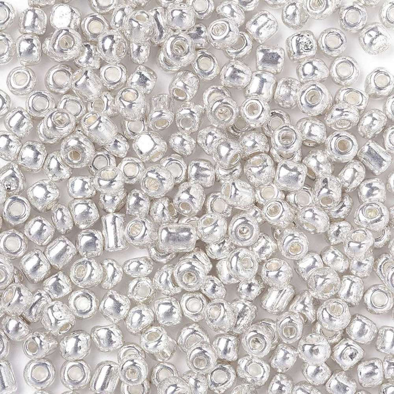 The Bead Store 4mm Seed Beads 20g Metallic Silver