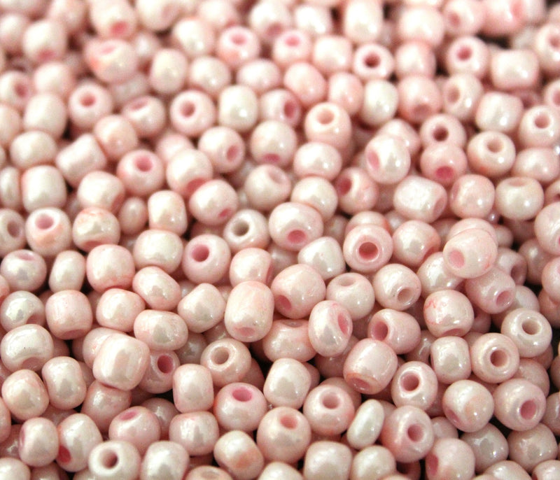 The Bead Store 4mm Seed Beads ~ 20g ~ Opaque Lustred Baby Pink