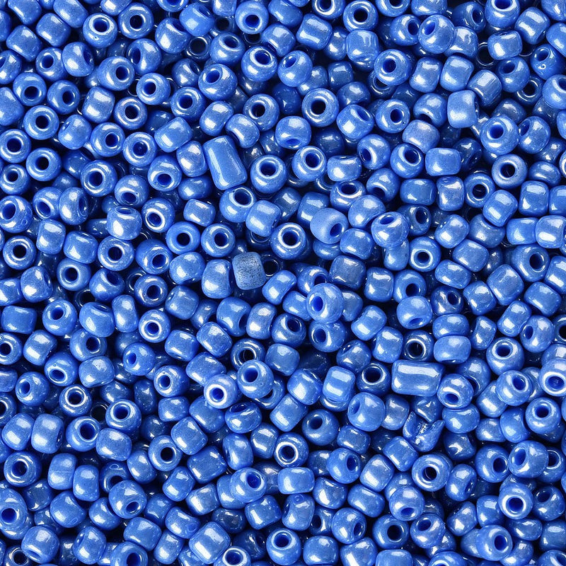 The Bead Store 4mm Seed Beads ~ 20g ~ Opaque Lustred Cornflower Blue