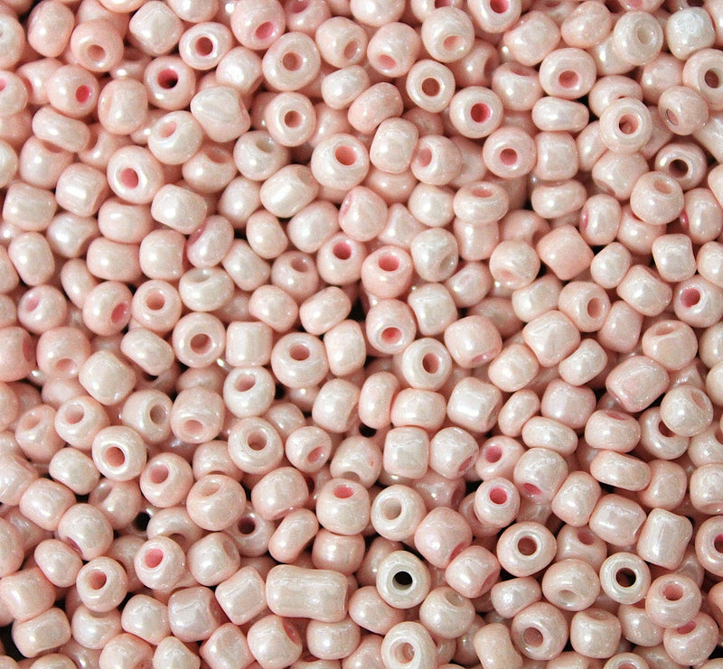 The Bead Store 4mm Seed Beads ~ 20g ~ Opaque Lustred Pale Rose