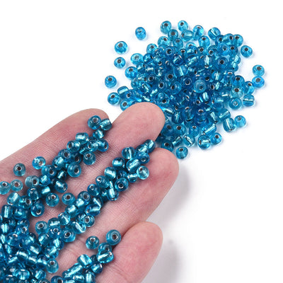 The Bead Store 4mm Seed Beads 20g Silver Lined Sky Blue