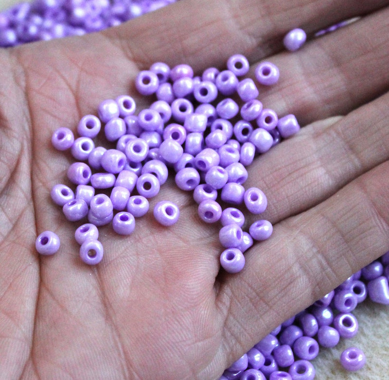 The Bead Store 4mm Seed Beads ~ 20g ~ Opaque Lustred Light Lilac