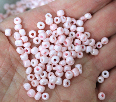 The Bead Store 4mm Seed Beads ~ 20g ~ Opaque Lustred Pale Rose