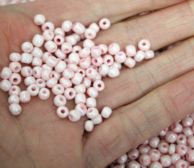 The Bead Store 4mm Seed Beads ~ 20g ~ Opaque Lustred Baby Pink