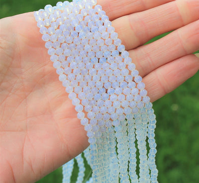 The Bead Store 4x3mm Electroplated Faceted Glass Rondelle Beads Imitation Opalite