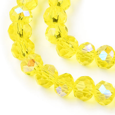 The Bead Store 4x3mm Faceted Glass Rondelle Beads Lemon AB