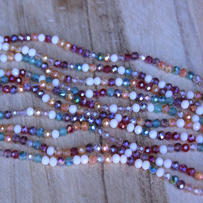 The Bead Store 4x3mm Faceted Glass Rondelle Beads Mixed Colours ~ approx. 115 beads