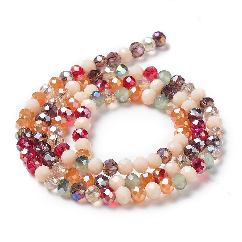 The Bead Store 4x3mm Faceted Glass Rondelle Beads Mixed Colours ~ approx. 115 beads