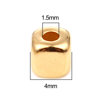 The Bead Store 4x4mm Acrylic Cube Beads ~ Gold ~ 30 Beads