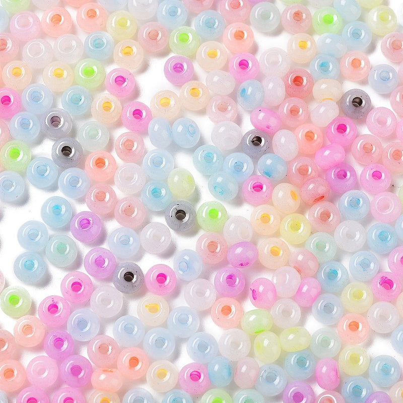 The Bead Store 5.5x3.5mm Glass Seed Beads Mixed Jade Colours 20 grams