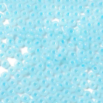 The Bead Store 5.5x3.5mm Jade Colours Glass Seed Beads Light Blue 20 grams