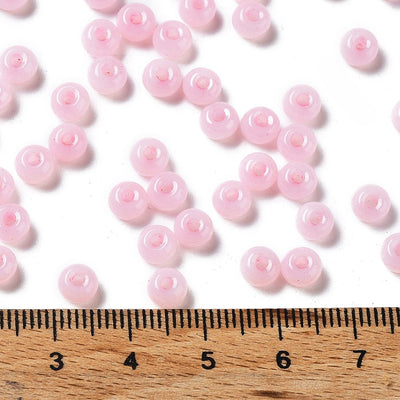 The Bead Store 5.5x3.5mm Jade Colours Glass Seed Beads Pink 20 grams