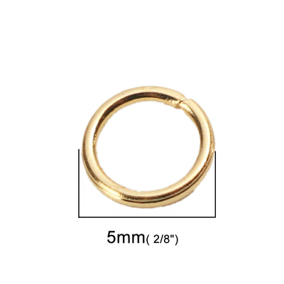 The Bead Store 5mm Gold Plated Stainless Steel Jump Rings ~ Pack of 20