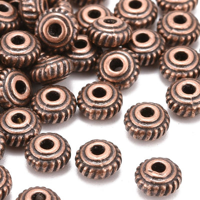 The Bead Store 5x3mm Antique Copper Plated Spacers ~ Pack of 50