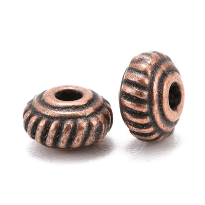 The Bead Store 5x3mm Antique Copper Plated Spacers ~ Pack of 50