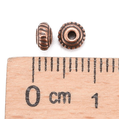 The Bead Store 5x3mm Antique Copper Plated Spacers ~ Pack of 50
