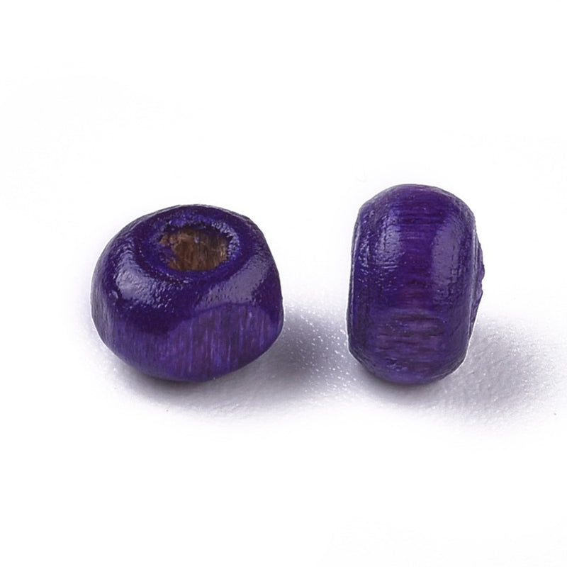 The Bead Store 5x3mm Flat Round Wooden Beads Mixed Colours