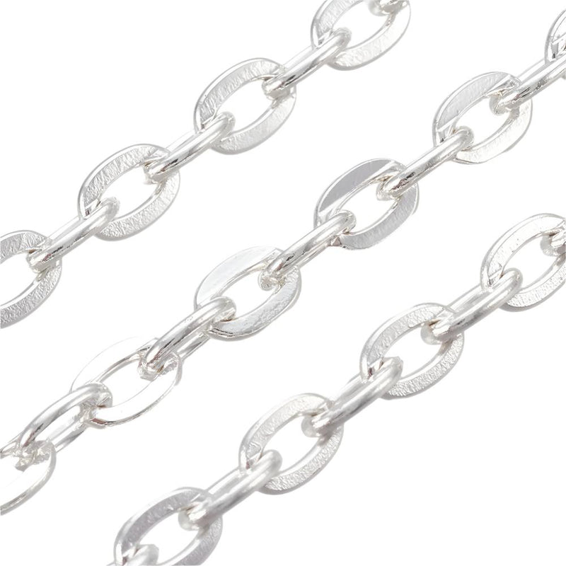 The Bead Store 5x3mm Silver Plated Chain Pre-Cut 1 Metre
