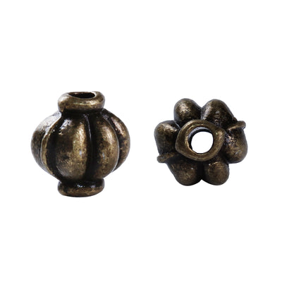 The Bead Store 6mm Antique Bronze Plated Metal Lantern Beads 