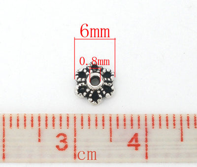 The Bead Store 6mm Antique Silver Plated Bead Caps Pack of 20
