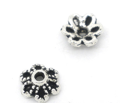 The Bead Store 6mm Antique Silver Plated Bead Caps Pack of 20