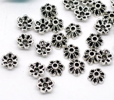 The Bead Store 6mm Antique Silver Plated Bead Caps Pack of 20