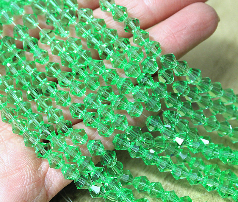 The Bead Store 6mm Glass Bicones Light Green 