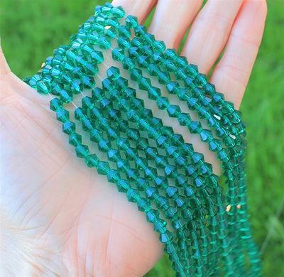The Bead Store 6mm Glass Bicones Sea Green 