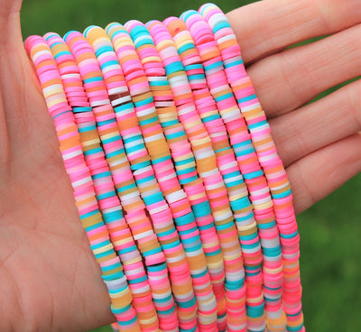 The Bead Store 6mm Polymer Clay Katsuki Beads ~ Pink Bubble Gum Mix ~ approx. 290-320 beads