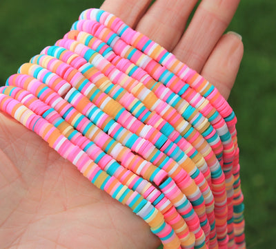 The Bead Store 6mm Polymer Clay Katsuki Beads ~ Pink Bubble Gum Mix ~ approx. 290-320 beads