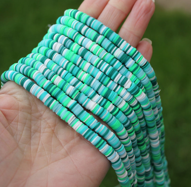The Bead Store 6mm Polymer Clay Katsuki Beads Sea Green Mix