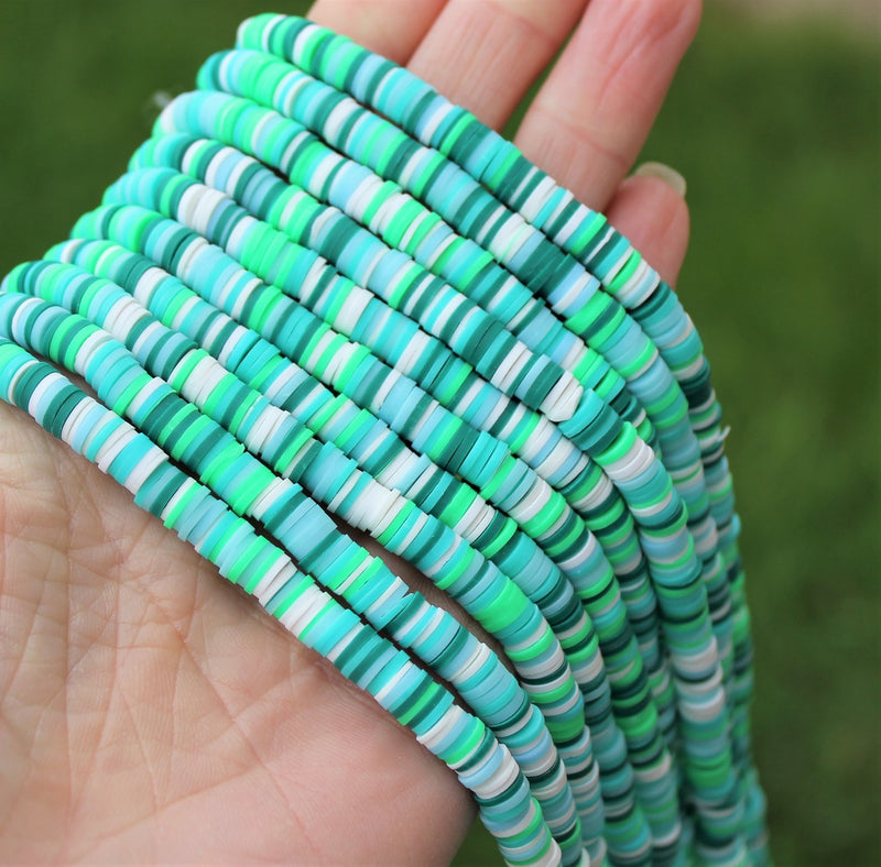 The Bead Store 6mm Polymer Clay Katsuki Beads Sea Green Mix