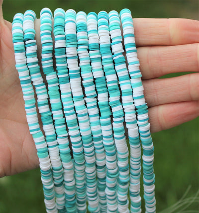 The Bead Store 6mm Polymer Clay Katsuki Beads Turquoise Mix