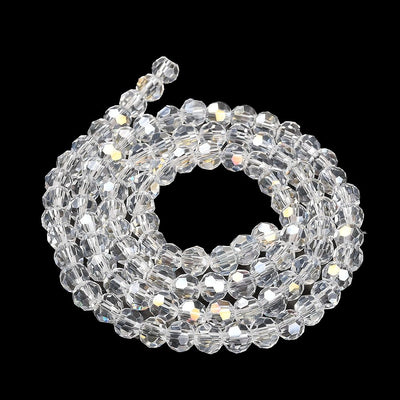 The Bead Store 6mm Round Faceted Crystal Glass Beads Crystal AB 90 beads