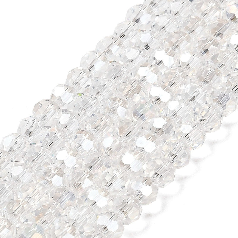 The Bead Store 6mm Round Faceted Crystal Glass Beads Crystal AB 90 beads