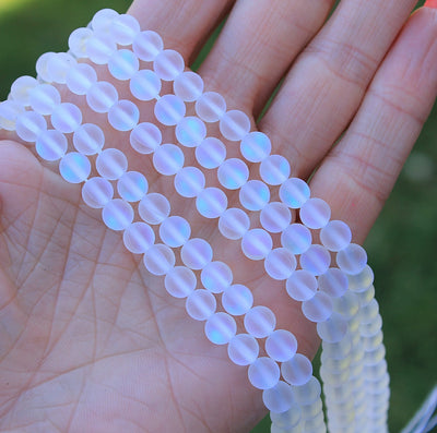 The Bead Store 6mm Round Synthetic Moonstone Beads 60 beads / string