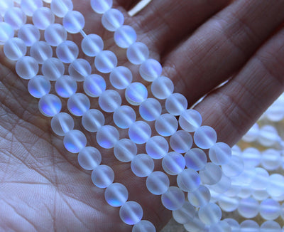 The Bead Store 6mm Round Synthetic Moonstone Beads 60 beads / string