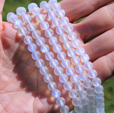The Bead Store 6mm Round Synthetic Moonstone Beads 60 beads / string