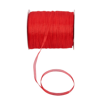 The Bead Store 6mm Wide Organza Ribbon Red 2 Metres