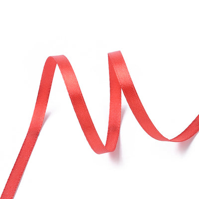 The Bead Store 6mm Wide Satin Ribbon approx. 23 metres / spool Red