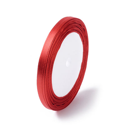 The Bead Store 6mm Wide Satin Ribbon approx. 23 metres / spool Red