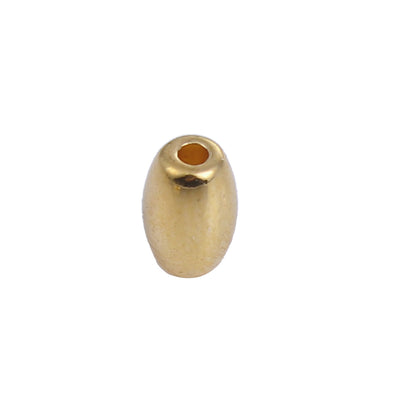The Bead Store 6mm x 4mm Oval Gold Plated Metal Spacer Beads