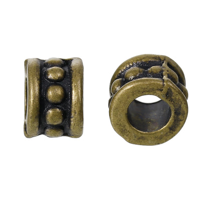 The Bead Store 6x4mm Antique Bronze Plated Beaded Spacer Beads Pack of 20