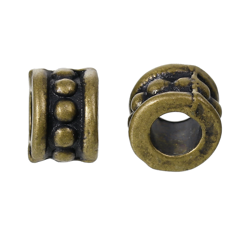 The Bead Store 6x4mm Antique Bronze Plated Beaded Spacer Beads Pack of 20