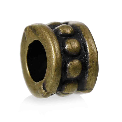 The Bead Store 6x4mm Antique Bronze Plated Beaded Spacer Beads Pack of 20