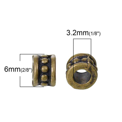 The Bead Store 6x4mm Antique Bronze Plated Beaded Spacer Beads Pack of 20
