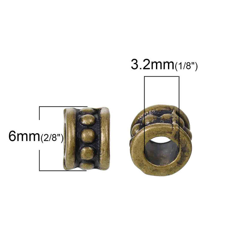 The Bead Store 6x4mm Antique Bronze Plated Beaded Spacer Beads Pack of 20