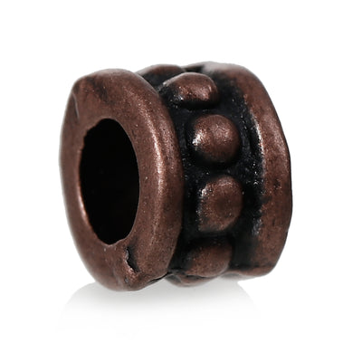 The Bead Store 6x4mm Antique Copper Plated Beaded Spacer Beads Pack of 20