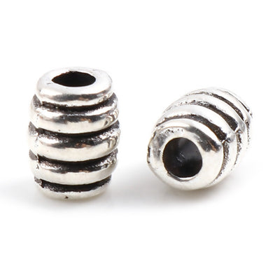 The Bead Store 7x5mm Antique Silver Plated Metal Spiral Oval Beads 
